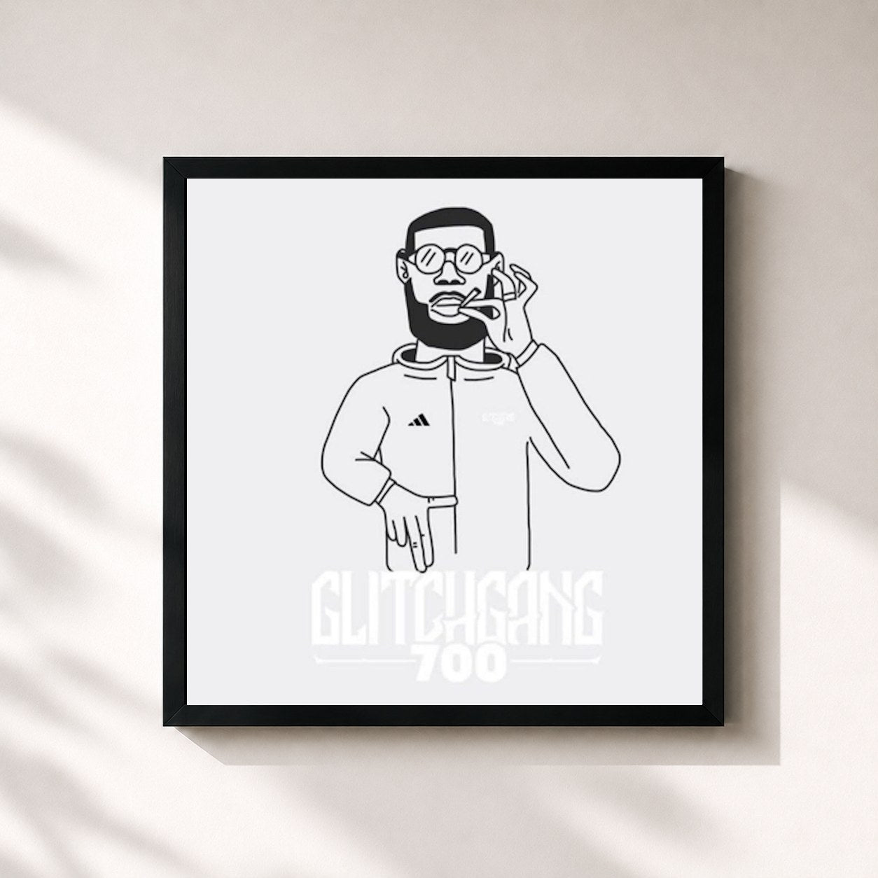 #noir Tableau carré de l'album GlitchGang Presents: Before 700 Stories de Zack Ink, cadre noir 32x32 cm