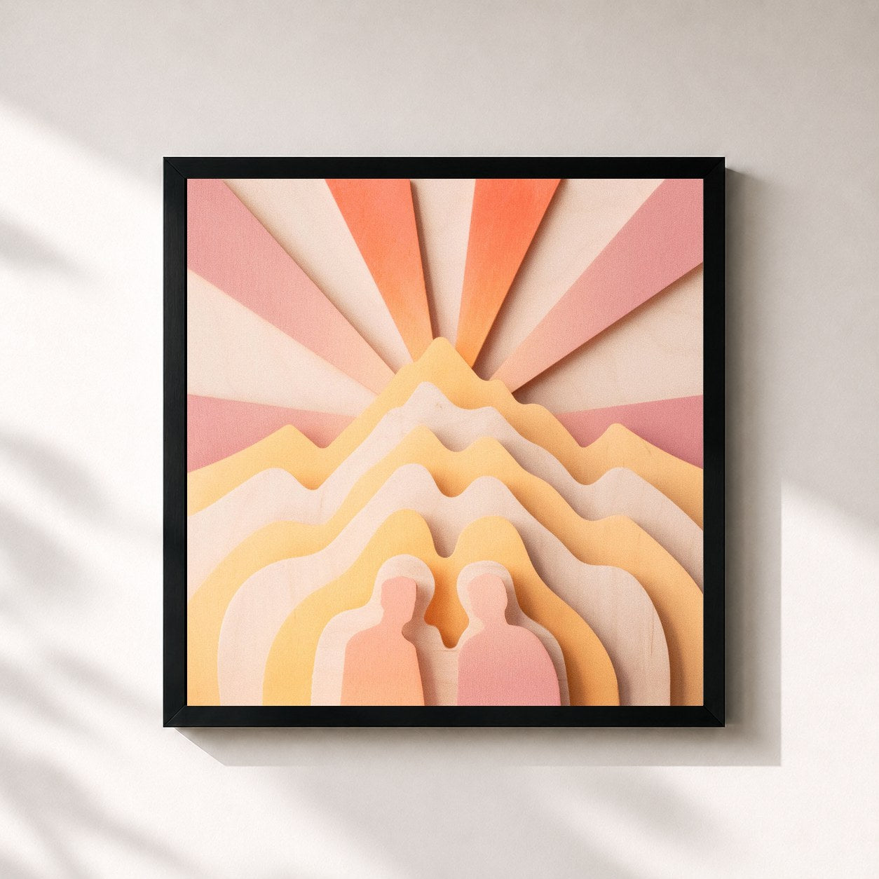 #noir Tableau carré de l'album Hidden Youth de Surfaces, cadre noir 32x32 cm