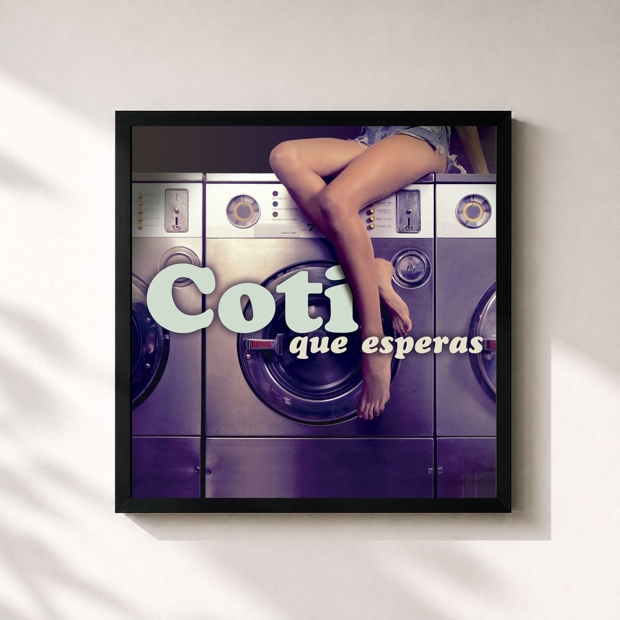 #noir Tableau carré de l'album Que Esperas de Coti, cadre noir 32x32 cm