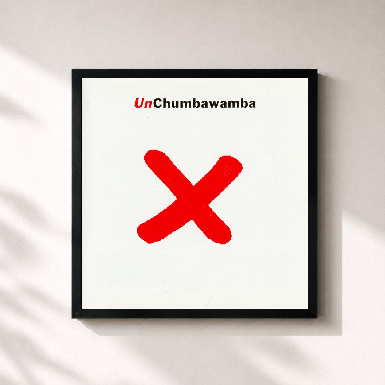 #noir Tableau carré de l'album Un de Chumbawamba, cadre noir 32x32 cm