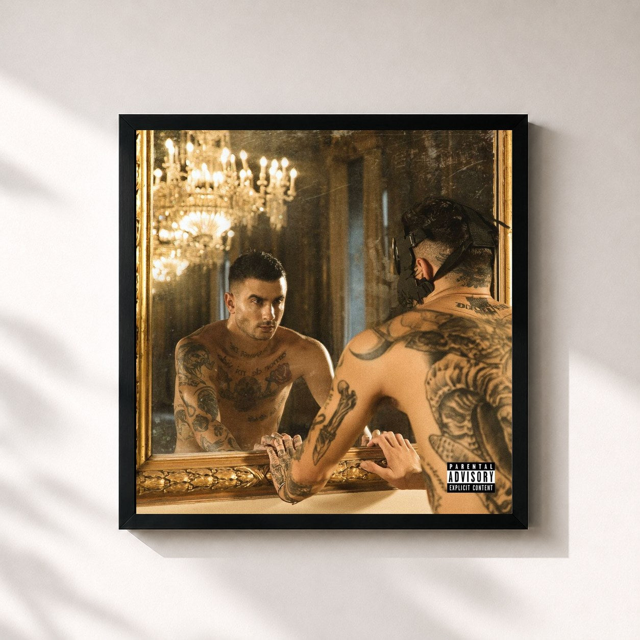 #noir Tableau carré de l'album Ricercato de JUNIOR CALLY, cadre noir 32x32 cm