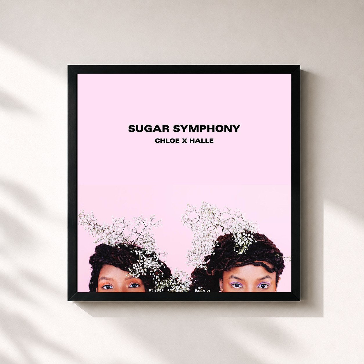 #noir Tableau carré de l'album Sugar Symphony - EP de Chloe x Halle, cadre noir 32x32 cm