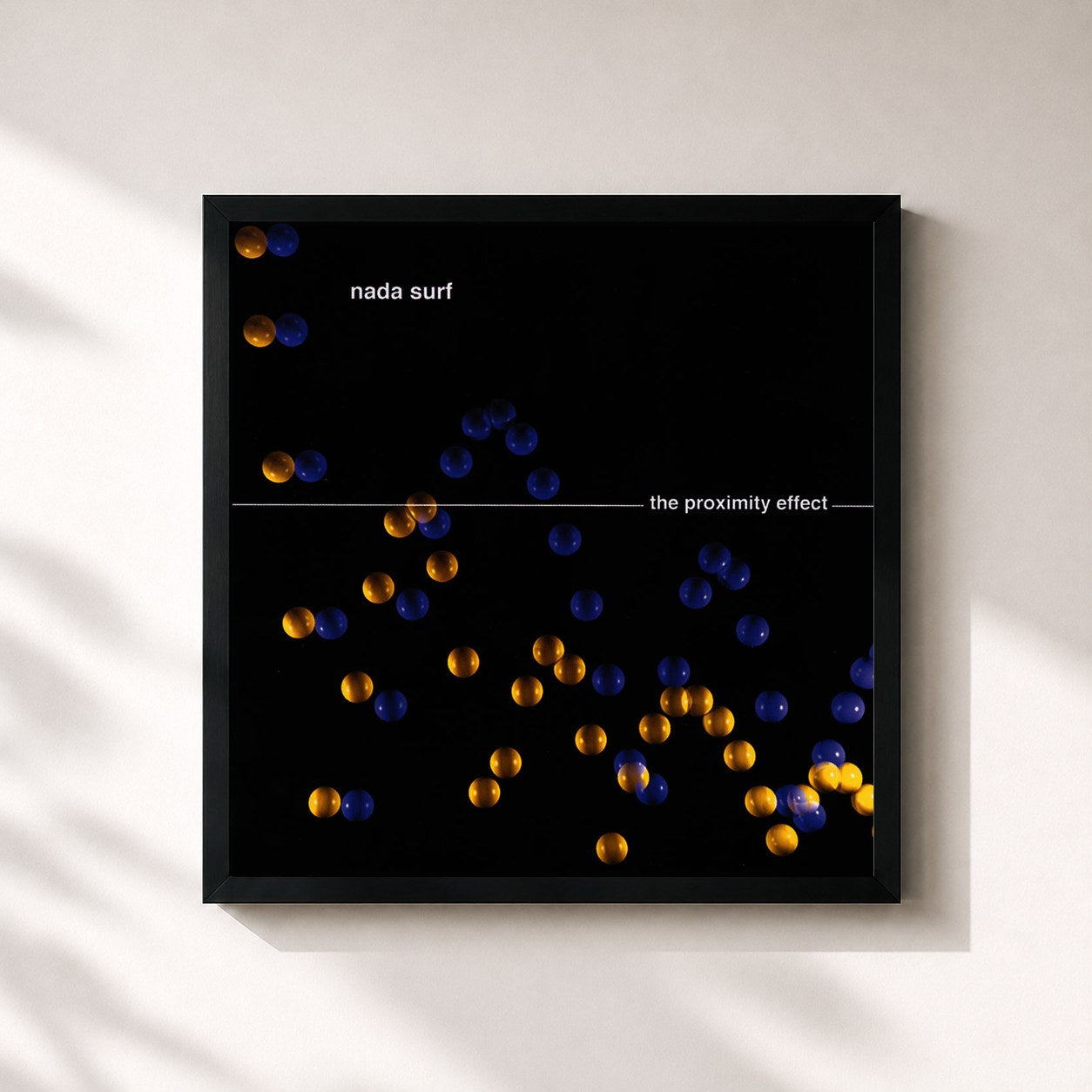 #noir Tableau carré de l'album The Proximity Effect de Nada Surf, cadre noir 32x32 cm