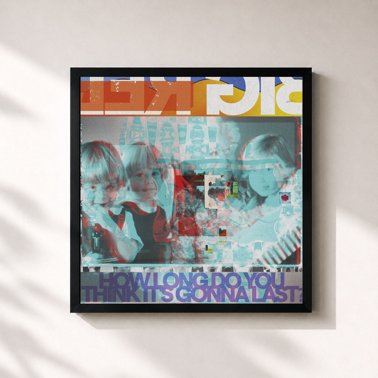 #noir Tableau carré de l'album How Long Do You Think It's Gonna Last? de Big Red Machine, cadre noir 32x32 cm