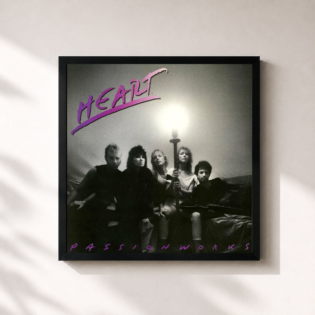 #noir Tableau carré de l'album Passionworks de Heart, cadre noir 32x32 cm