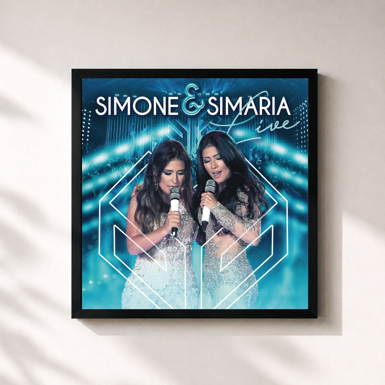 #noir Tableau carré de l'album Simone & Simaria (Ao Vivo) de Simone & Simaria, cadre noir 32x32 cm
