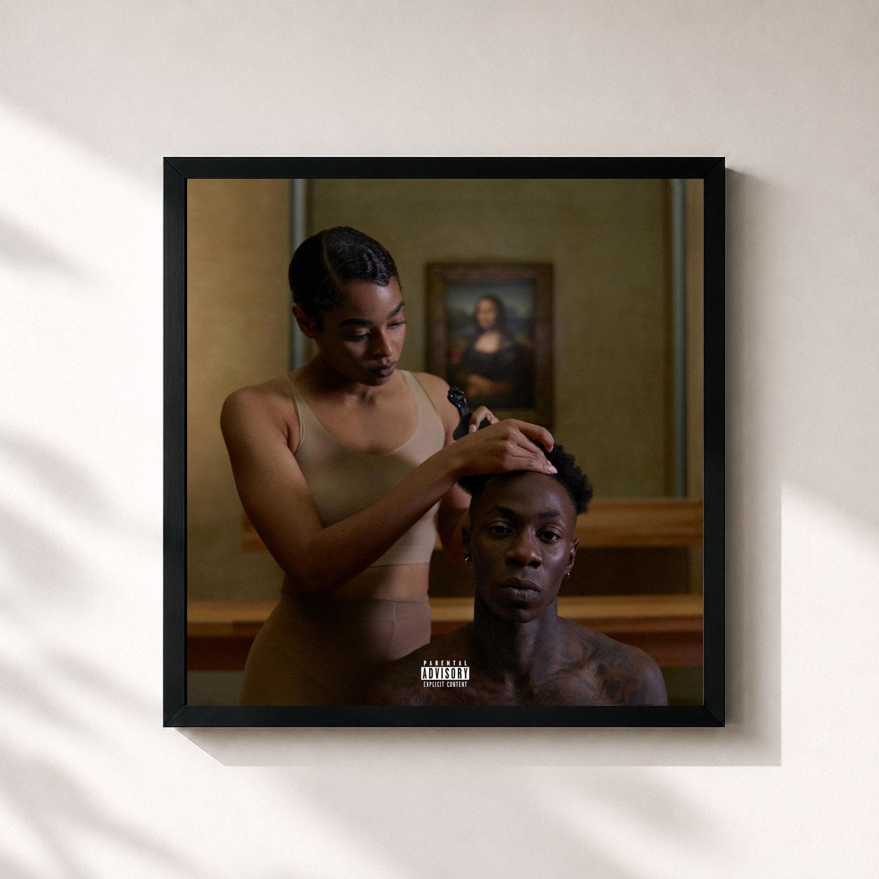 #noir Tableau carré de l'album EVERYTHING IS LOVE de The Carters, cadre noir 32x32 cm