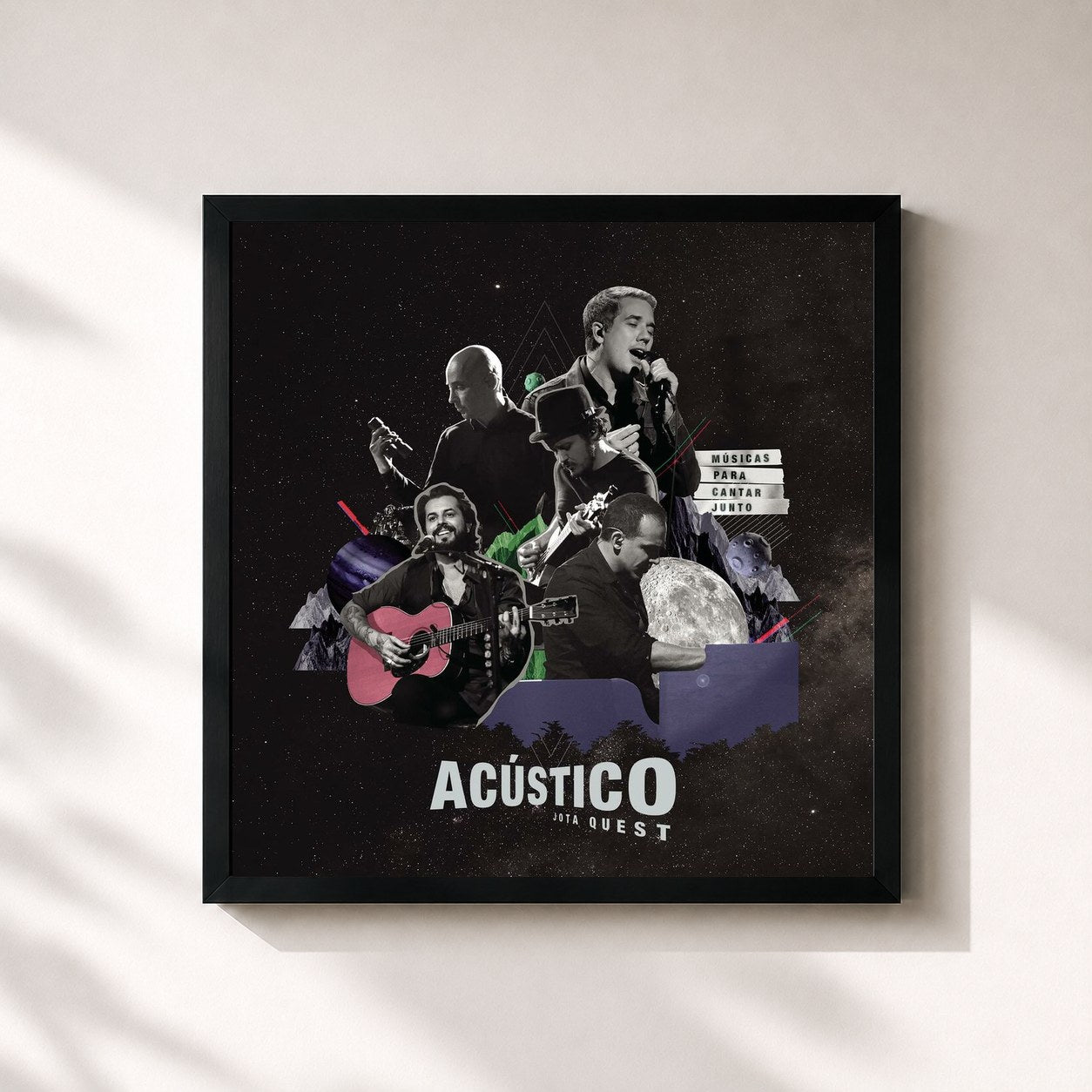 #noir Tableau carré de l'album Acústico Jota Quest de Jota Quest, cadre noir 32x32 cm