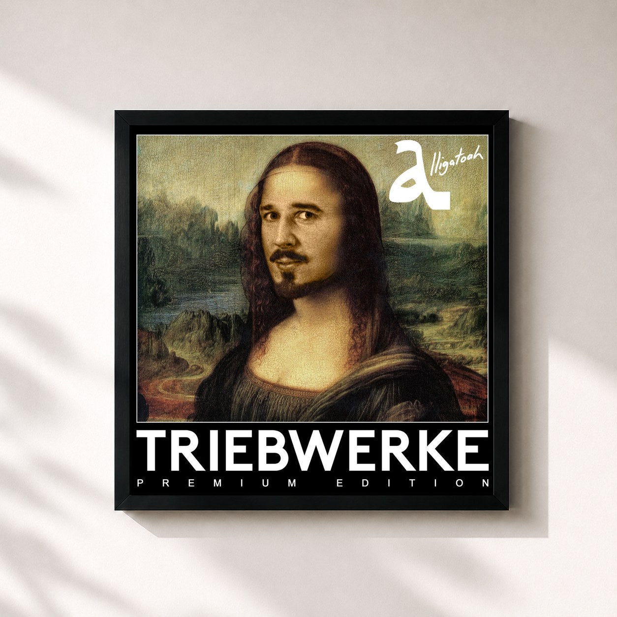 #noir Tableau carré de l'album Triebwerke (Premium Edition) de Alligatoah, cadre noir 32x32 cm