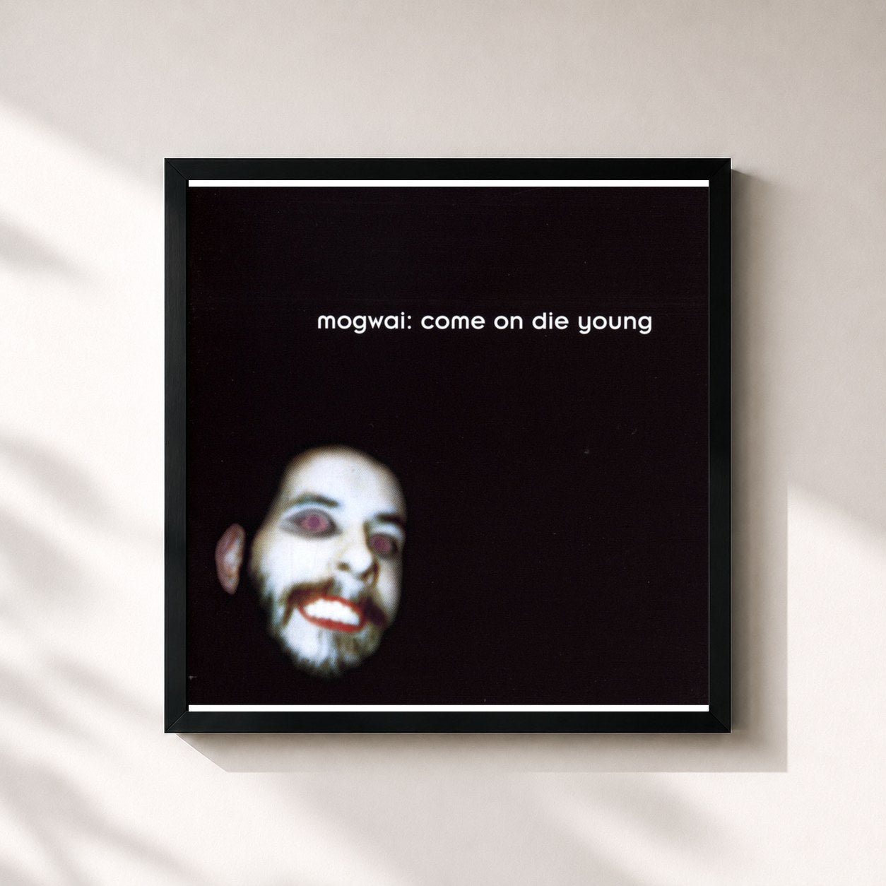#noir Tableau carré de l'album Come on Die Young de Mogwai, cadre noir 32x32 cm