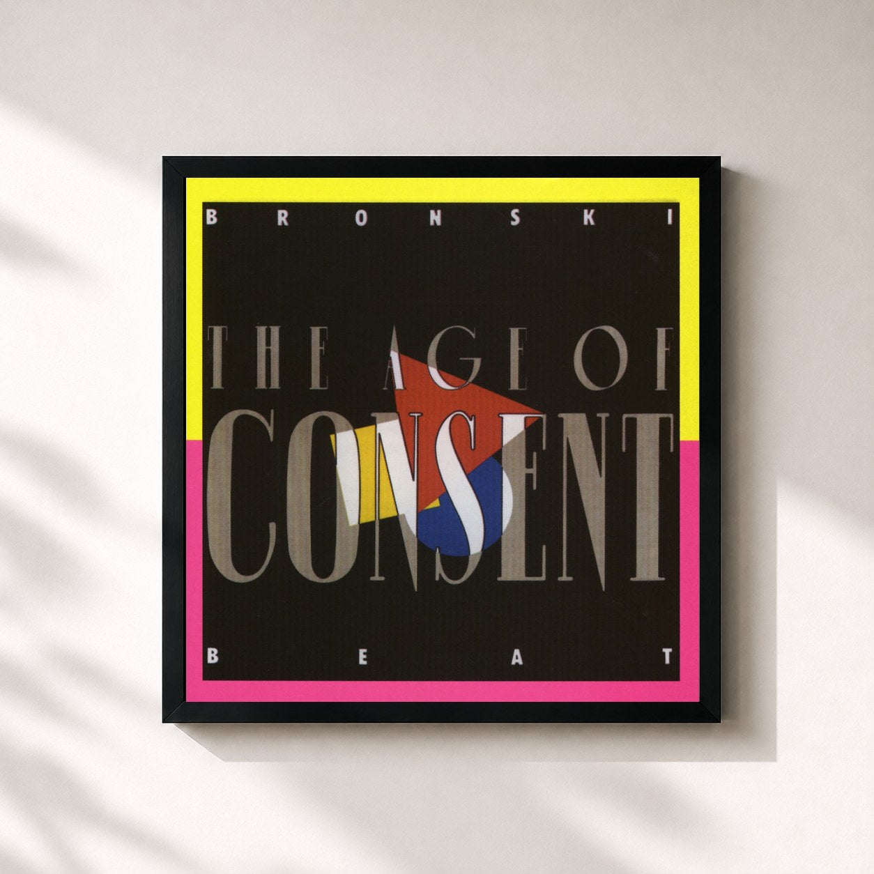 #noir Tableau carré de l'album The Age of Consent de Bronski Beat, cadre noir 32x32 cm