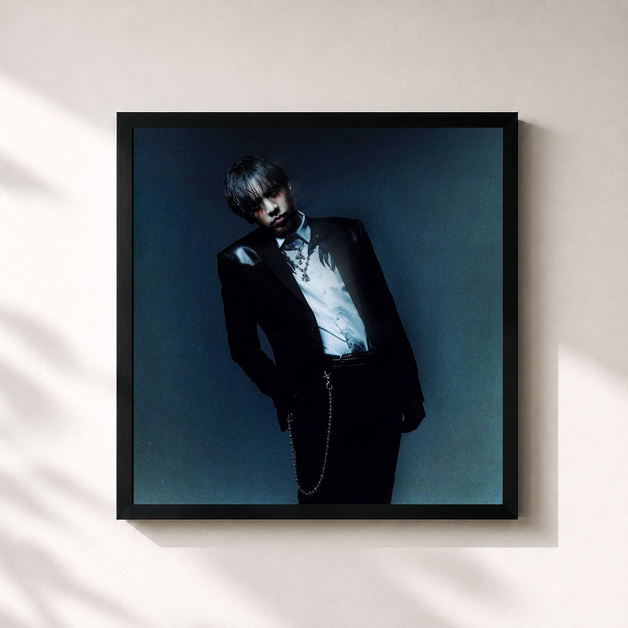 #noir Tableau carré de l'album SAINT de DPR IAN, cadre noir 32x32 cm