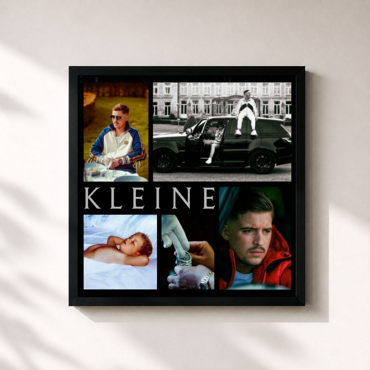 #noir Tableau carré de l'album KLEINE de Lil Kleine, cadre noir 32x32 cm