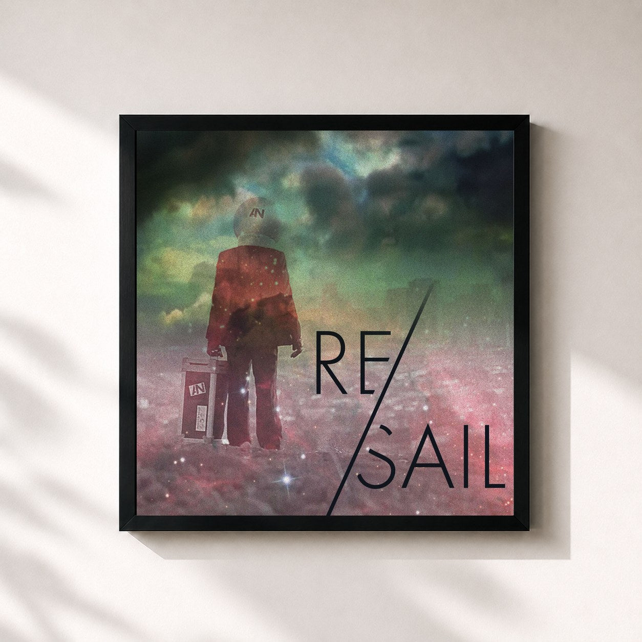#noir Tableau carré de l'album RE/Sail de AWOLNATION, cadre noir 32x32 cm