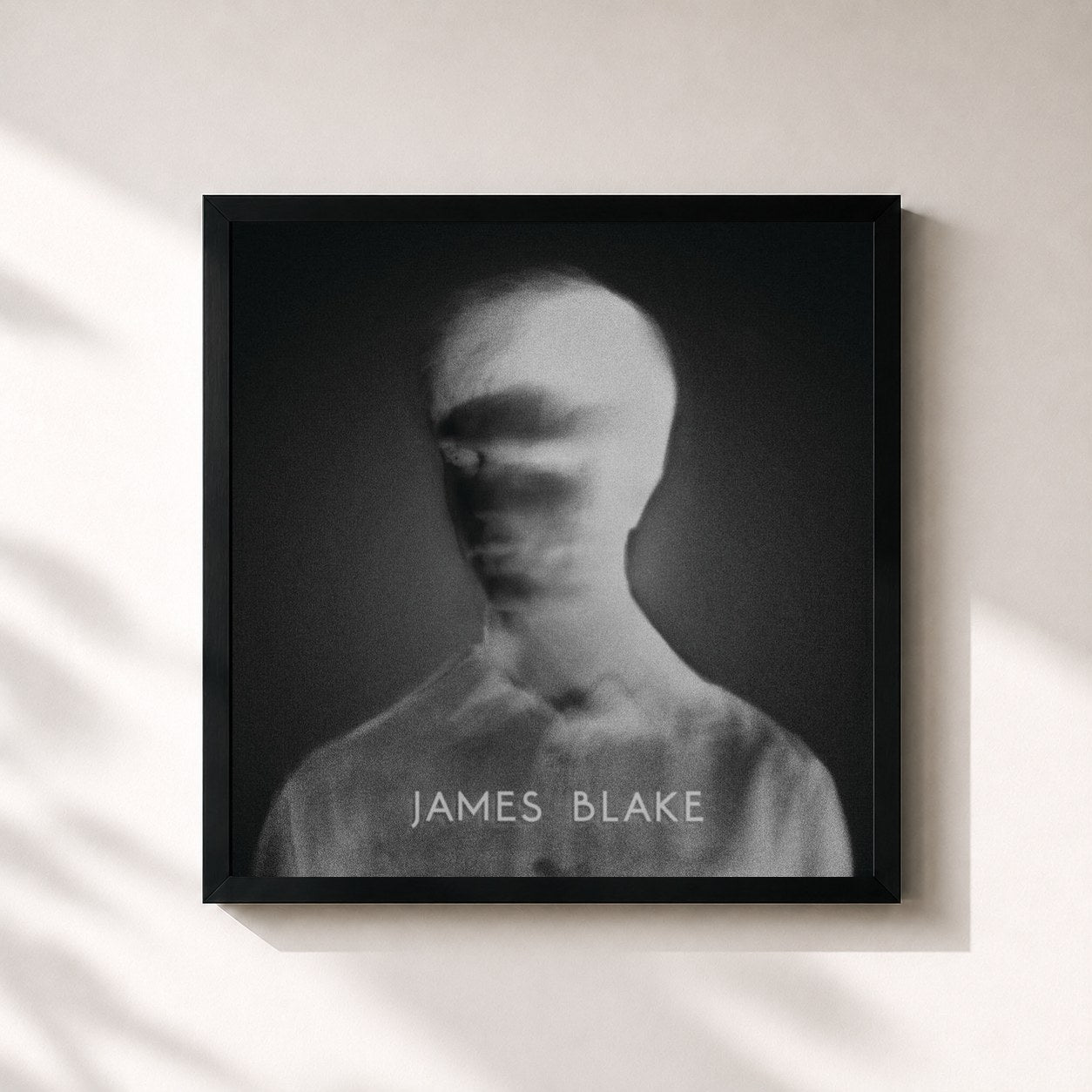#noir Tableau carré de l'album James Blake de James Blake, cadre noir 32x32 cm