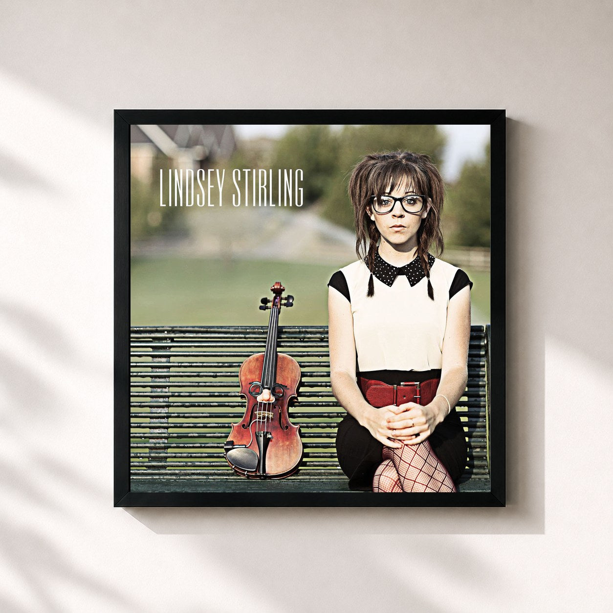 #noir Tableau carré de l'album Lindsey Stirling de Lindsey Stirling, cadre noir 32x32 cm