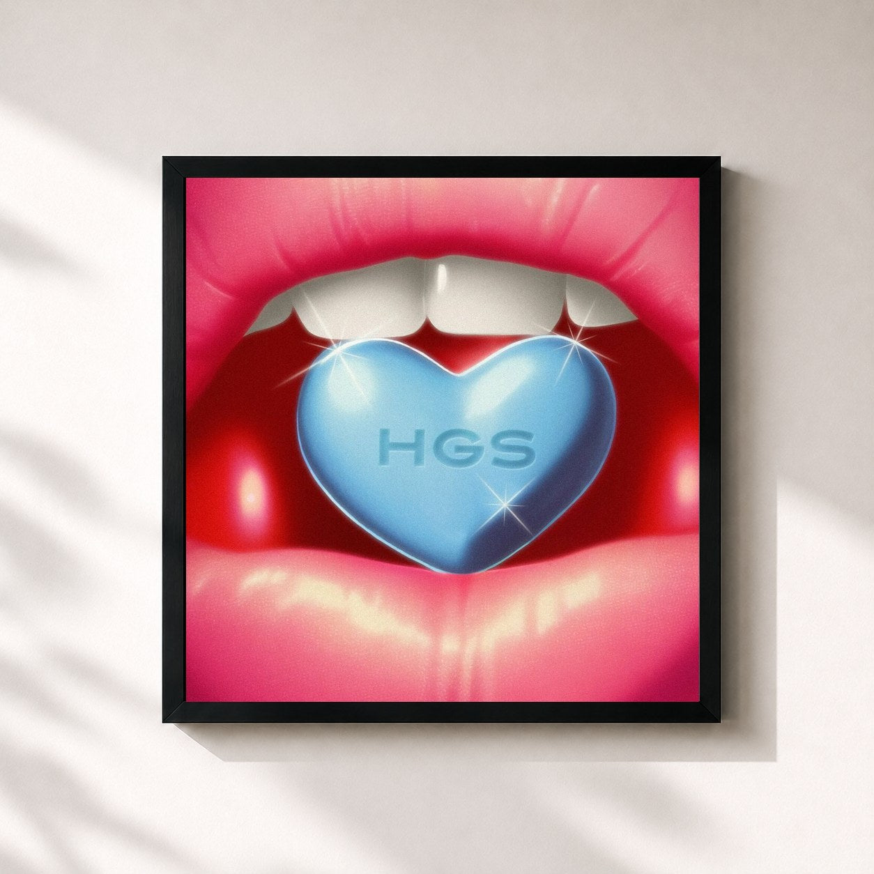 #noir Tableau carré de l'album HOTGIRLSUMMER TAPE de Jamule, cadre noir 32x32 cm