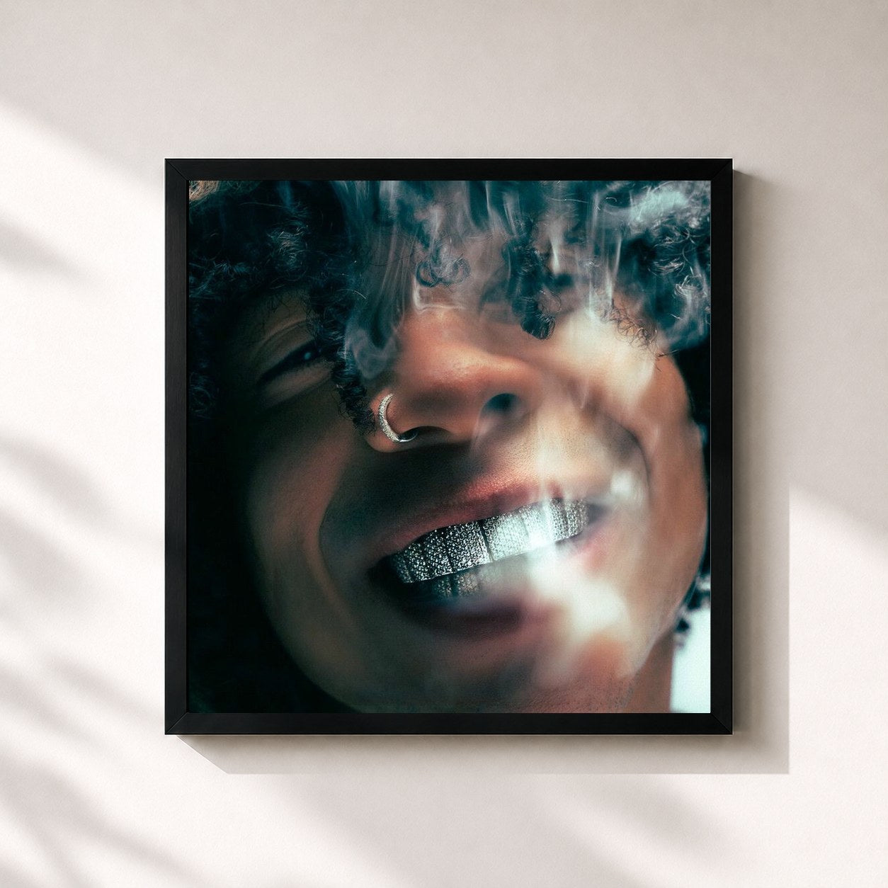 #noir Tableau carré de l'album Nothings Ever Good Enough II de Iann Dior, cadre noir 32x32 cm
