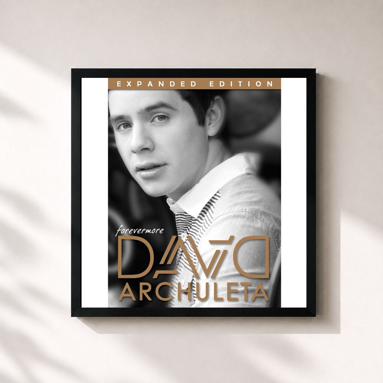#noir Tableau carré de l'album Forevermore (Expanded Edition) de David Archuleta, cadre noir 32x32 cm