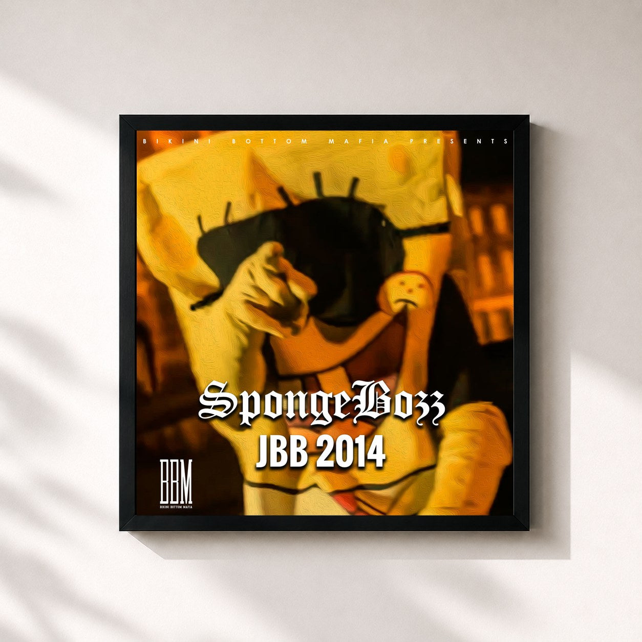 #noir Tableau carré de l'album Battlerunden JBB2014 de SpongeBozz, cadre noir 32x32 cm