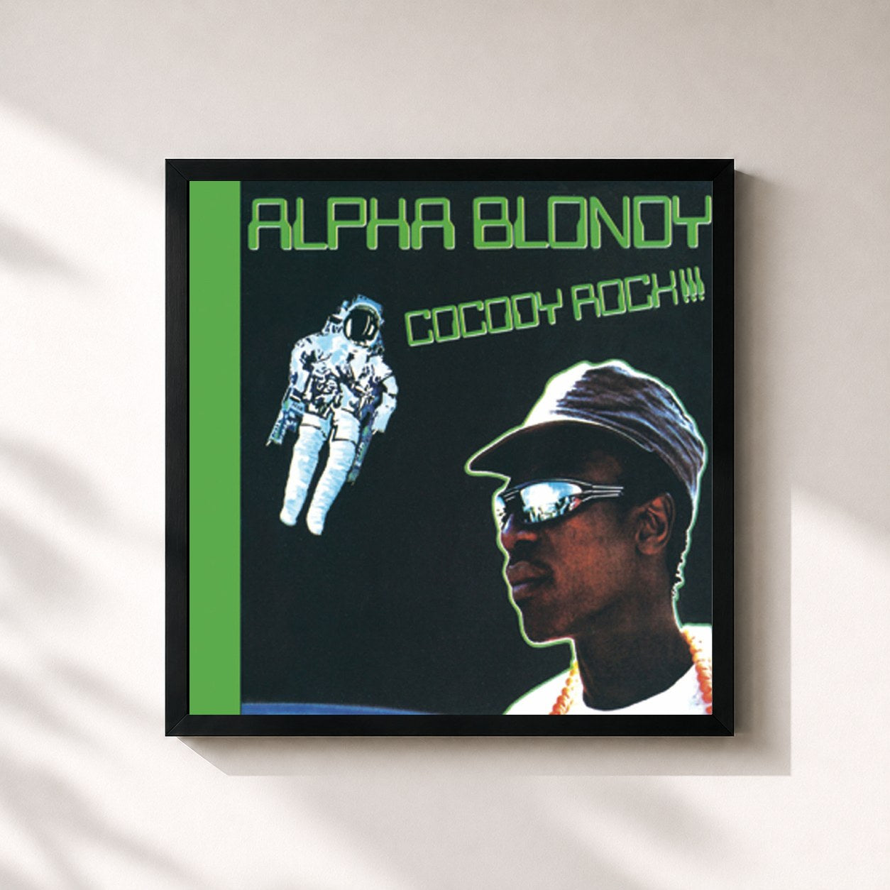 #noir Tableau carré de l'album Cocody Rock !!! (2010 Remastered Edition) de Alpha Blondy, cadre noir 32x32 cm