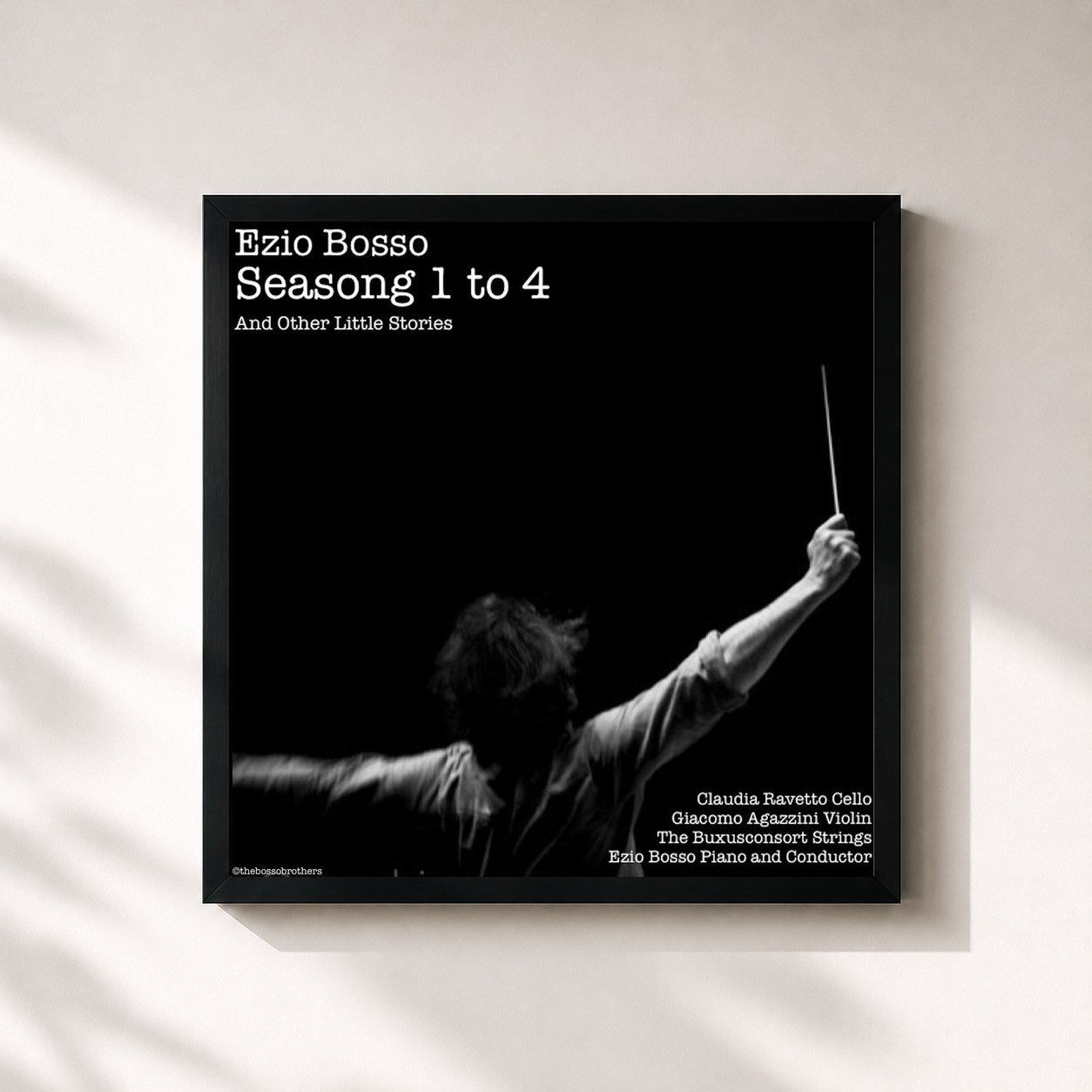 #noir Tableau carré de l'album Seasong 1 To 4 and Other Little Stories de Ezio Bosso, cadre noir 32x32 cm