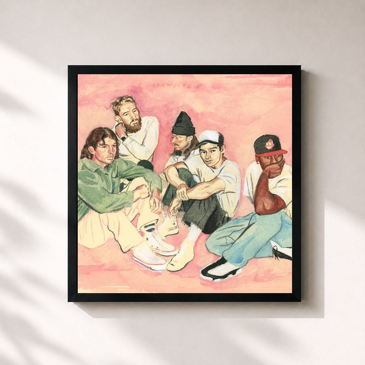 #noir Tableau carré de l'album TURNSTILE LOVE CONNECTION de Turnstile, cadre noir 32x32 cm