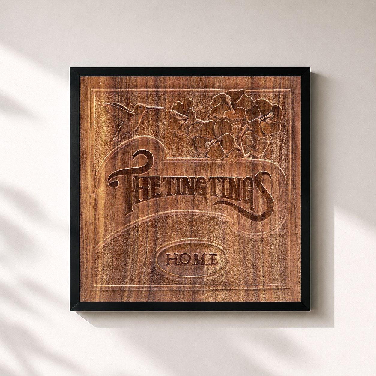 #noir Tableau carré de l'album Home de The Ting Tings, cadre noir 32x32 cm