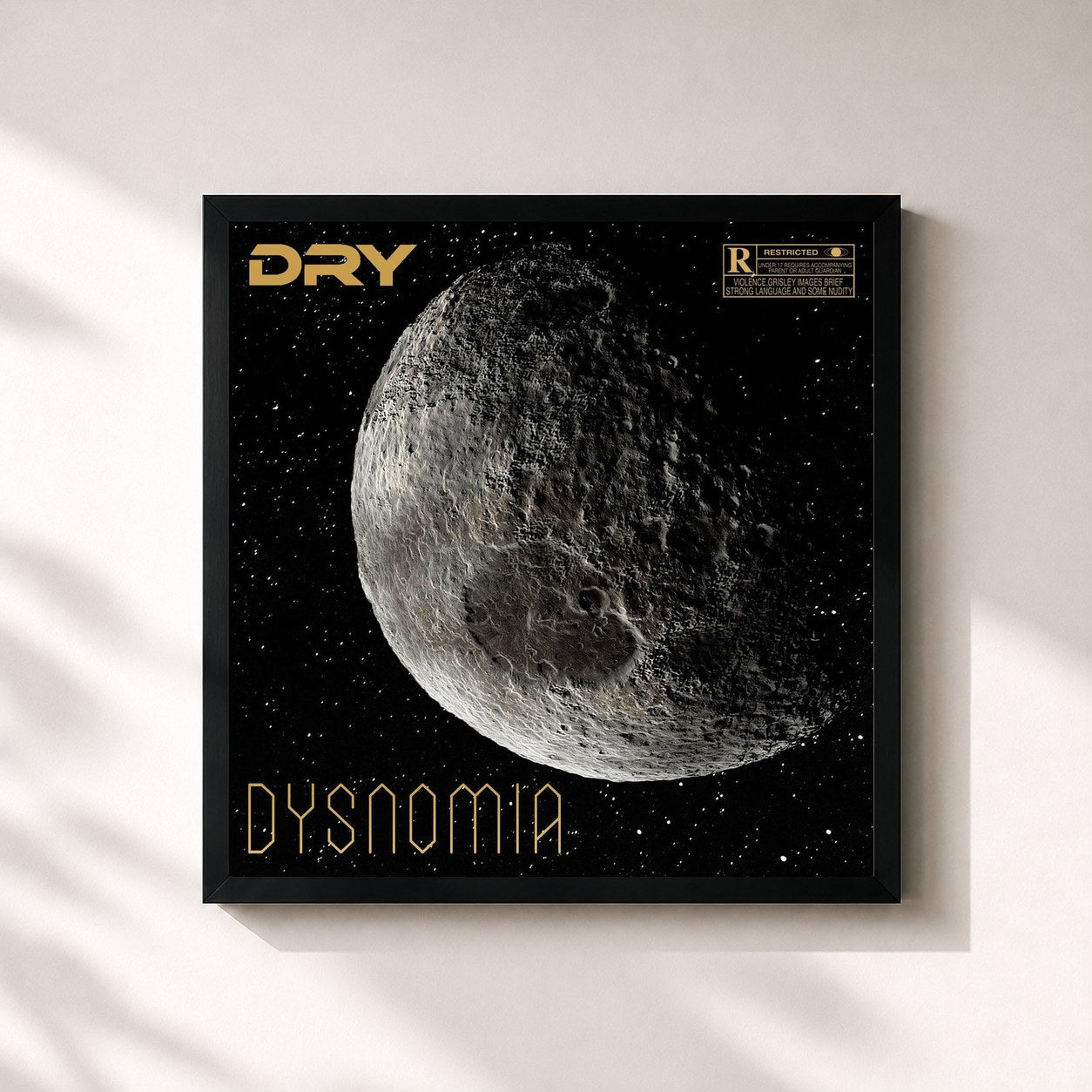 #noir Tableau carré de l'album Dysnomia de Dry, cadre noir 32x32 cm