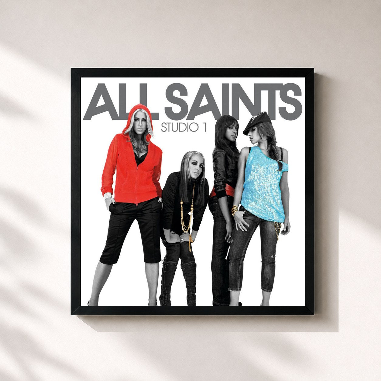 #noir Tableau carré de l'album Studio 1 de All Saints, cadre noir 32x32 cm