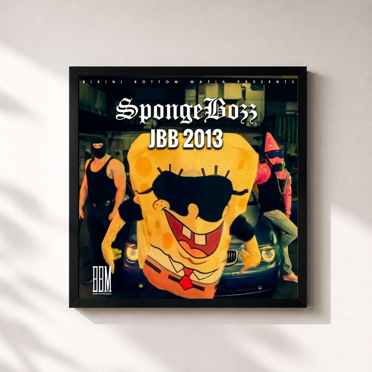 #noir Tableau carré de l'album Battlerunden JBB2013 de SpongeBozz, cadre noir 32x32 cm