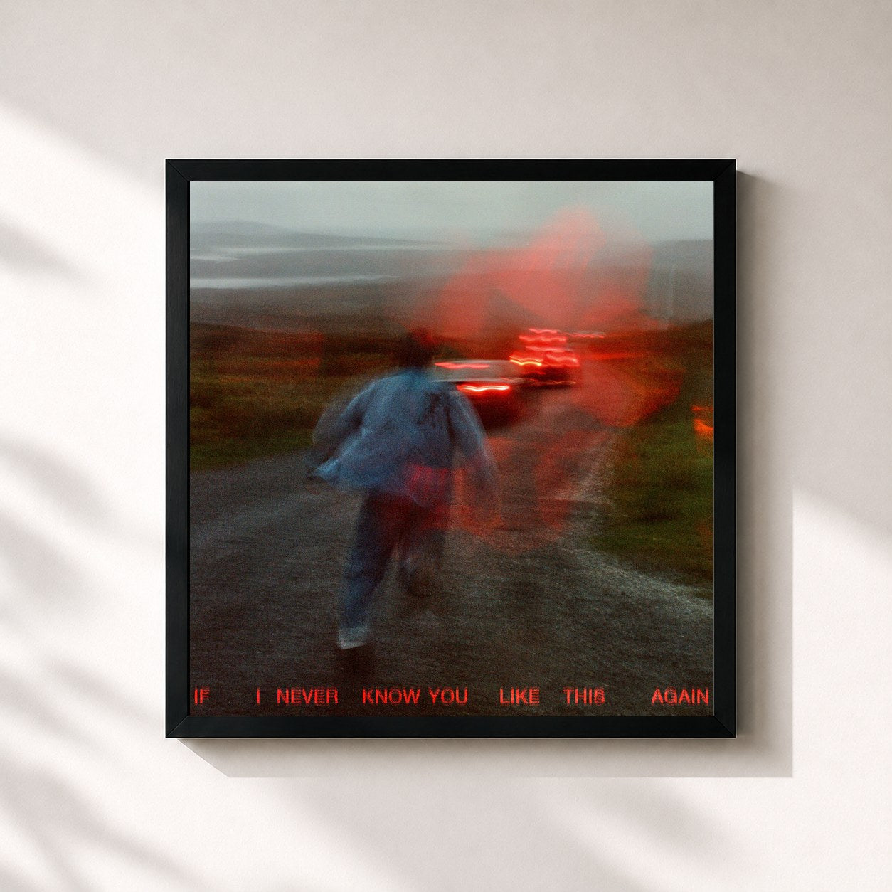 #noir Tableau carré de l'album If I never know you like this again de Soak, cadre noir 32x32 cm