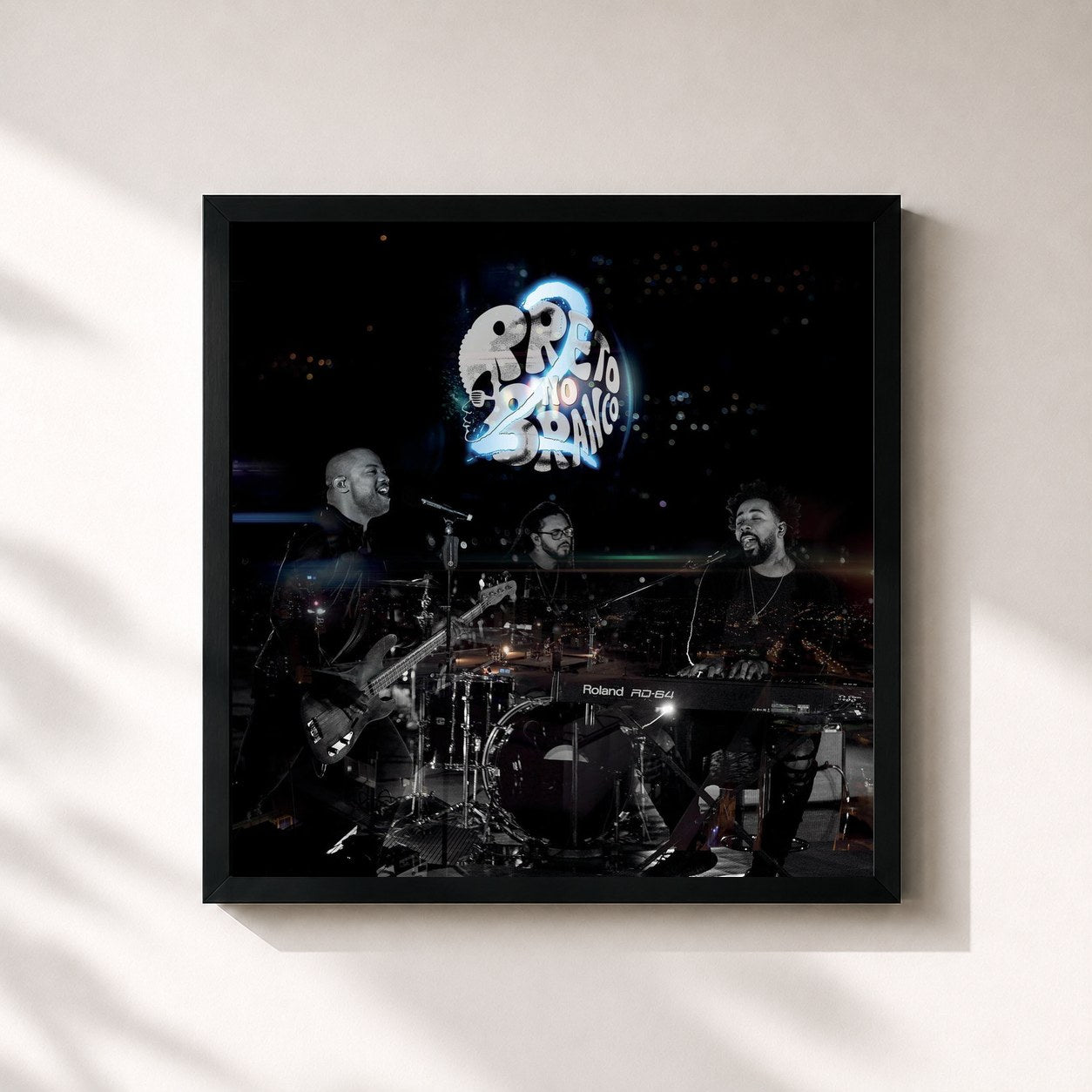 #noir Tableau carré de l'album Preto no Branco 2 de Preto no Branco, cadre noir 32x32 cm