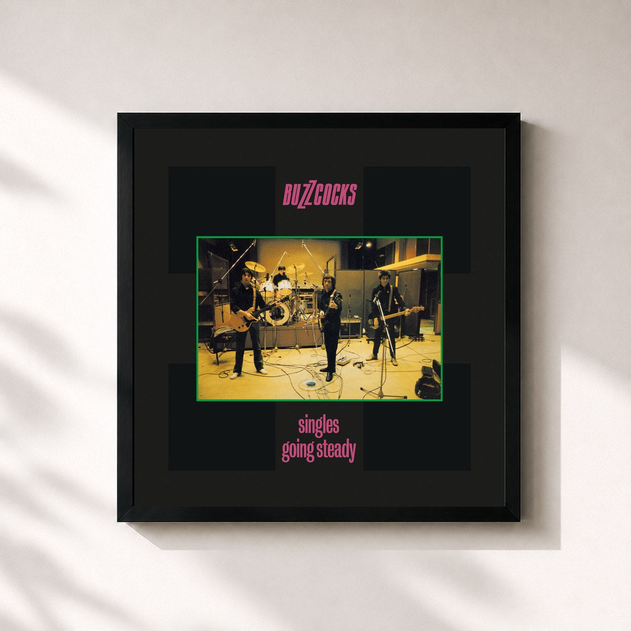 #noir Tableau carré de l'album Singles Going Steady (2019 Remastered Version) de Buzzcocks, cadre noir 32x32 cm