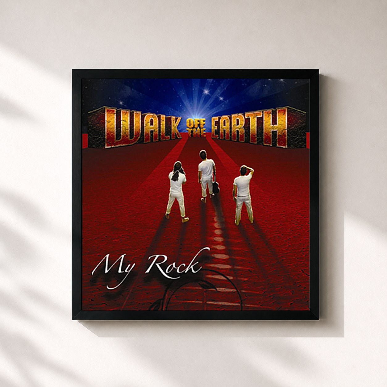 #noir Tableau carré de l'album My Rock de Walk Off the Earth, cadre noir 32x32 cm