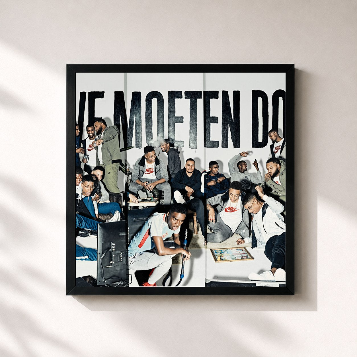#noir Tableau carré de l'album We Moeten Door de Broederliefde, cadre noir 32x32 cm