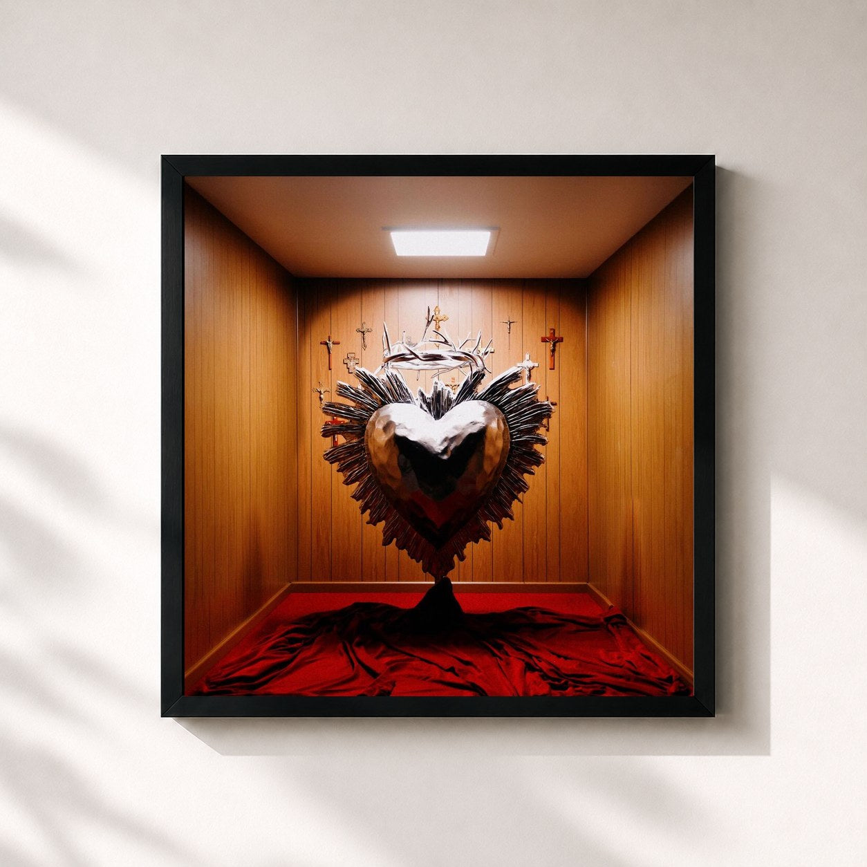 #noir Tableau carré de l'album King Of Hearts (Full Deck Deluxe) de Brandon Lake, cadre noir 32x32 cm