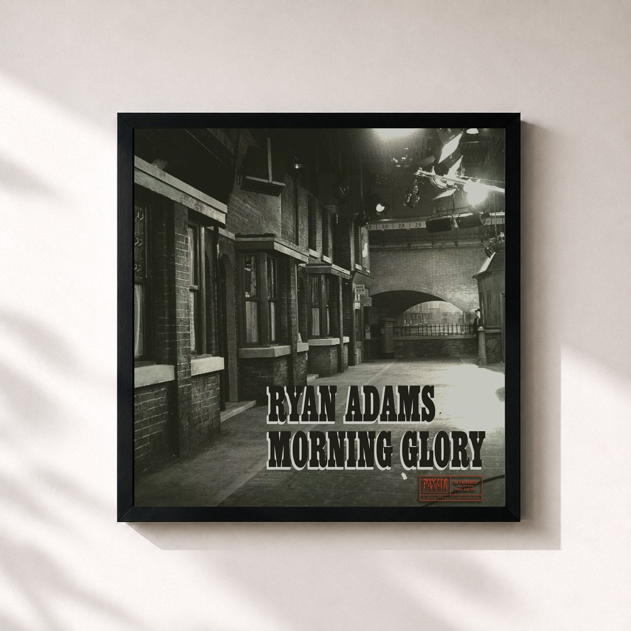 #noir Tableau carré de l'album Morning Glory de Ryan Adams, cadre noir 32x32 cm