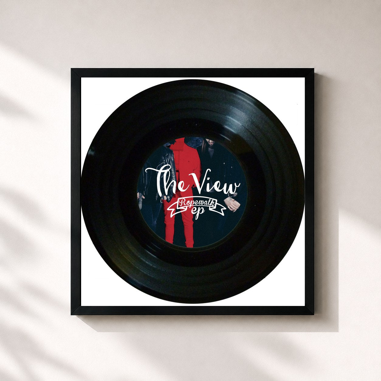 #noir Tableau carré de l'album Ropewalk EP de The View, cadre noir 32x32 cm