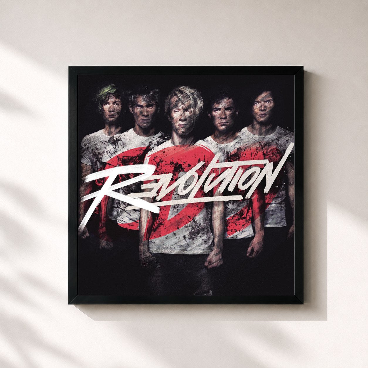 #noir Tableau carré de l'album Revolution de CD9, cadre noir 32x32 cm