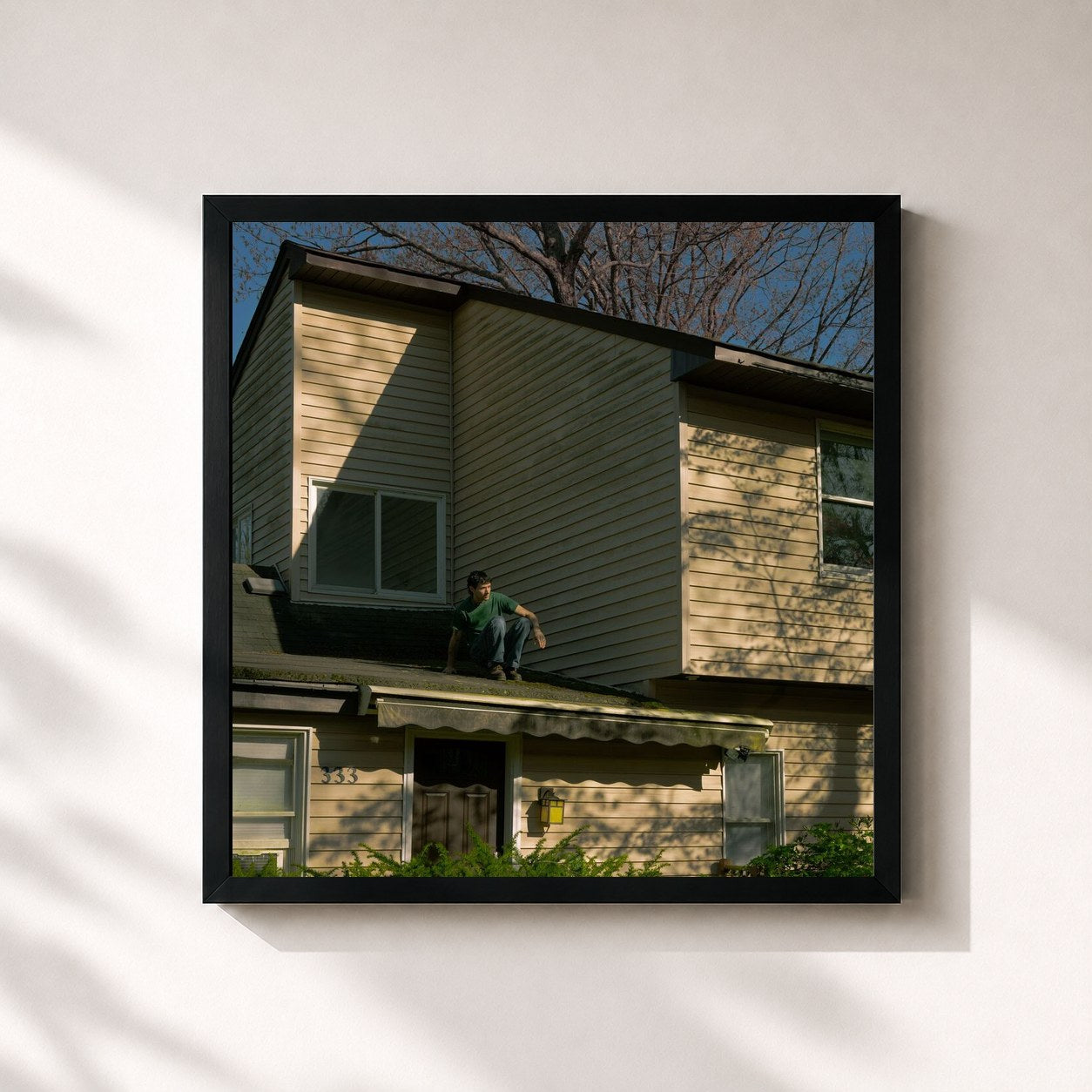 #noir Tableau carré de l'album Garden State de Jeremy Zucker, cadre noir 32x32 cm