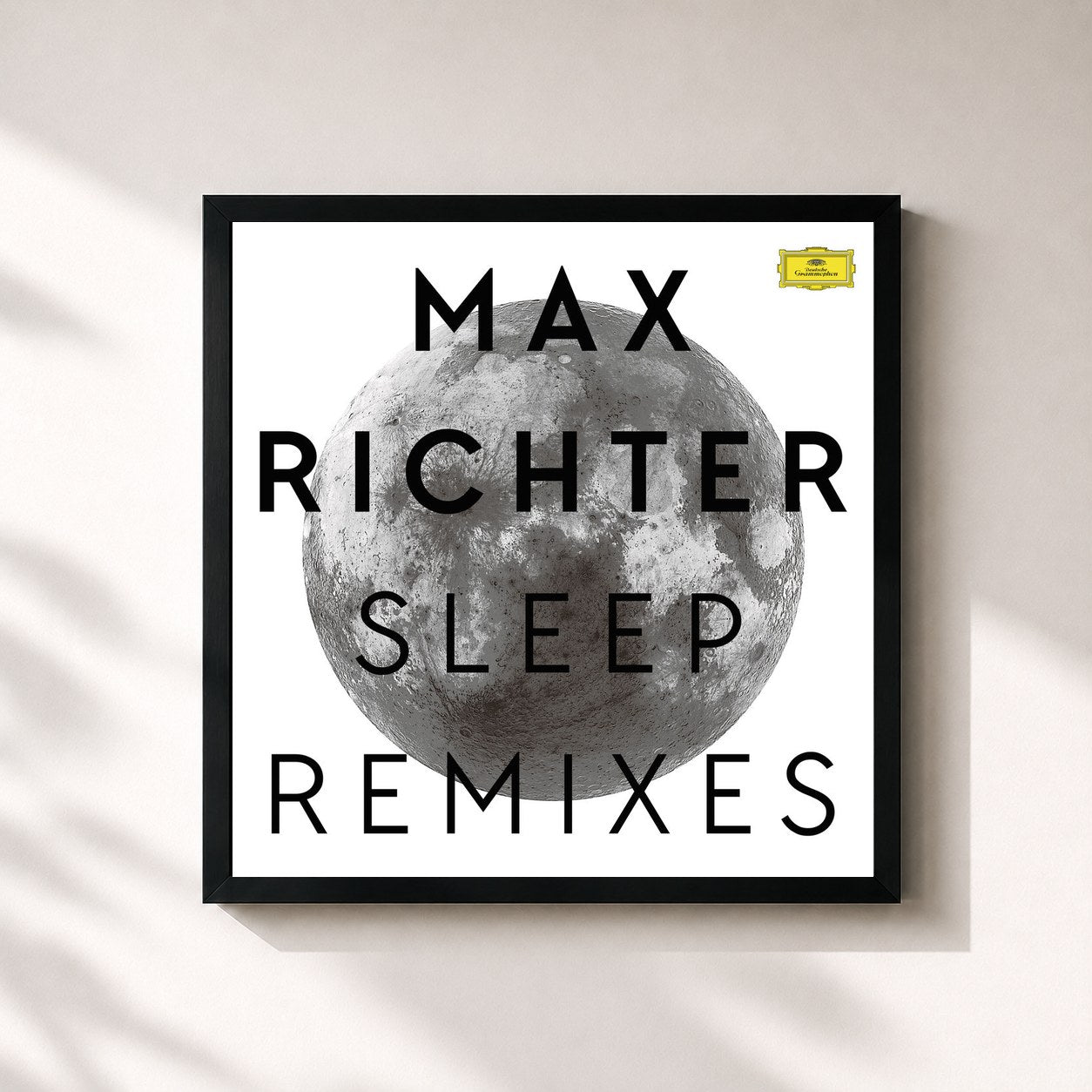 #noir Tableau carré de l'album Sleep (Remixes) de Max Richter, cadre noir 32x32 cm