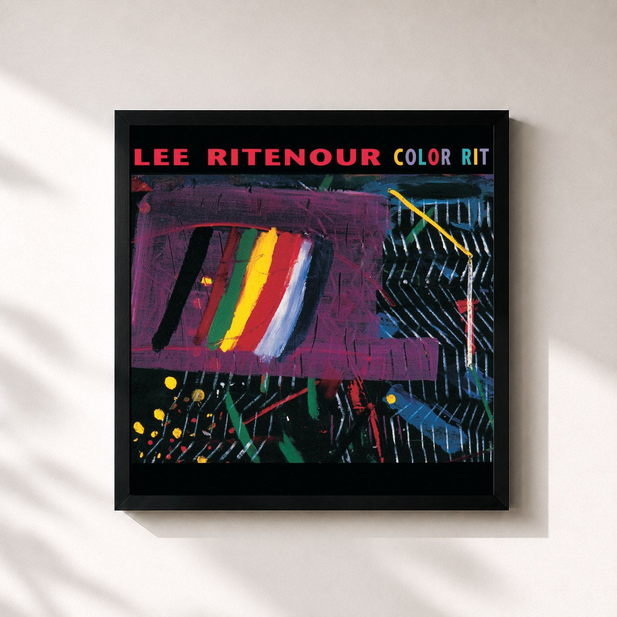 #noir Tableau carré de l'album Color Rit (Remastered) de Lee Ritenour, cadre noir 32x32 cm