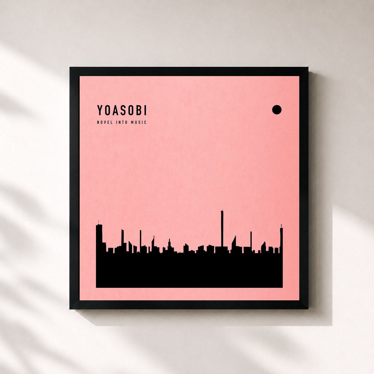 #noir Tableau carré de l'album THE BOOK de YOASOBI, cadre noir 32x32 cm