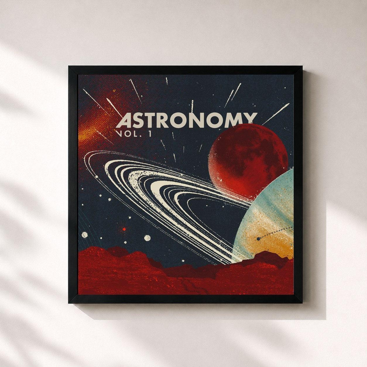 #noir Tableau carré de l'album Astronomy, Vol. 1 de Sleeping At Last, cadre noir 32x32 cm