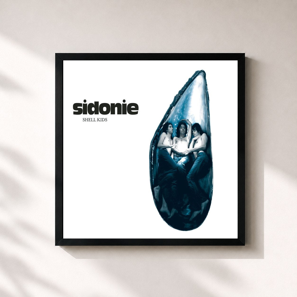 #noir Tableau carré de l'album Shell Kids de Sidonie, cadre noir 32x32 cm
