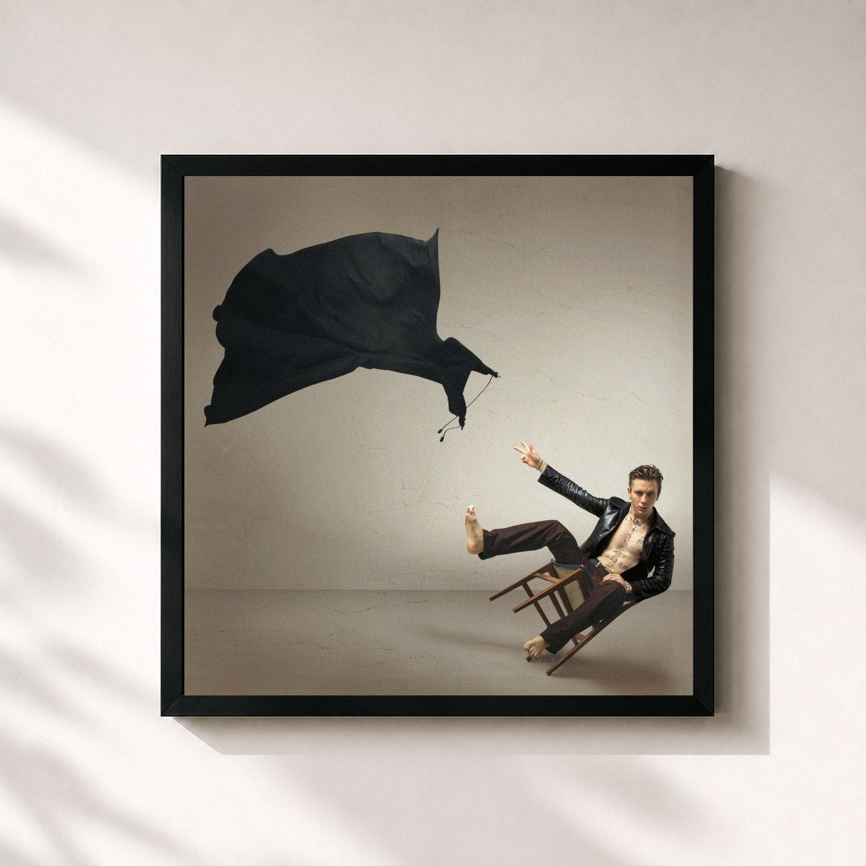 #noir Tableau carré de l'album El Día que me Olvides de Walls, cadre noir 32x32 cm