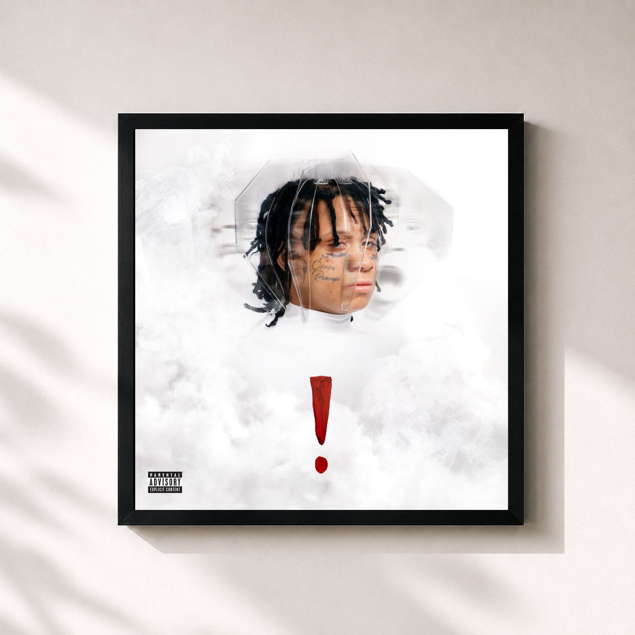 #noir Tableau carré de l'album ! de Trippie Redd, cadre noir 32x32 cm