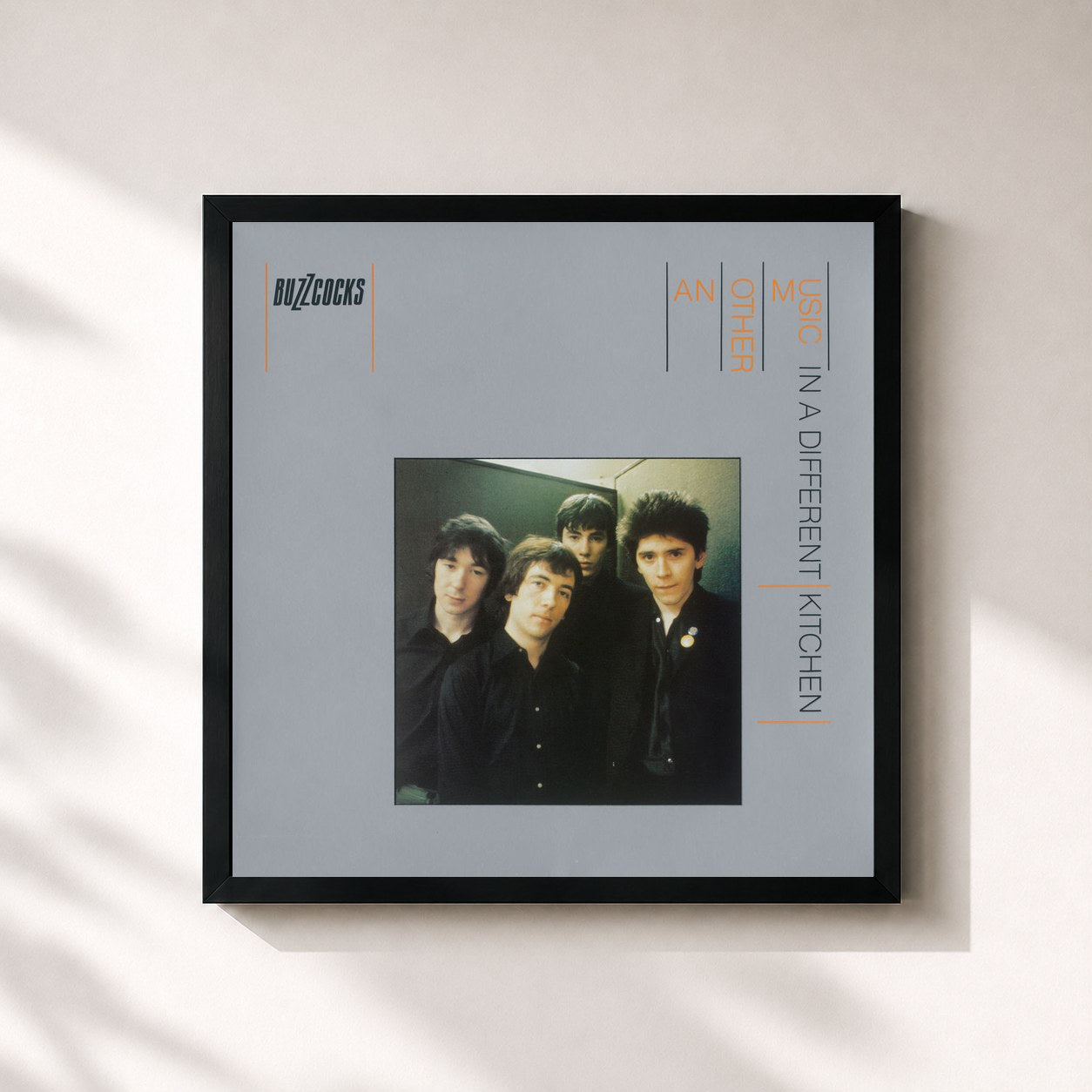 #noir Tableau carré de l'album Another Music In A Different Kitchen (Special Edition) de Buzzcocks, cadre noir 32x32 cm