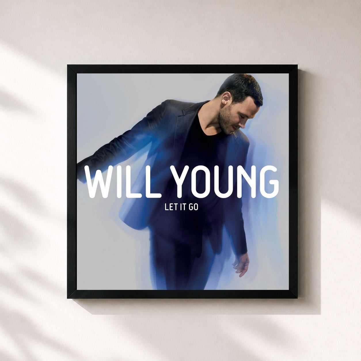 #noir Tableau carré de l'album Let It Go de Will Young, cadre noir 32x32 cm